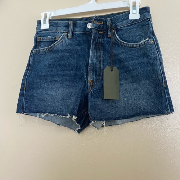 Denim shorts w/ distressed hem - Picture 3 of 7